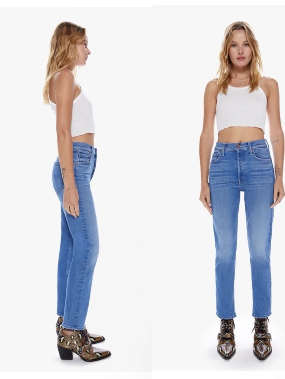 MOTHER The Tomcat High-Rise Jeans Wash Layover Sz 24 - Picture 3 of 16